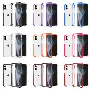 Quatro cantos engrossados super anti-queda caixa de telefone vidro acrílico mais tpu 3 em 1 para iphone 15pro max 14 13 12 11 xr xs max 7 8plus