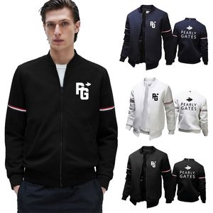 Mens Jackets Pearly Gates Bomber Print Casual Sport Zipper Hooded Warm Long Sleeve Hoodies Jacket 2023 Sweater Coats Clothes 220930