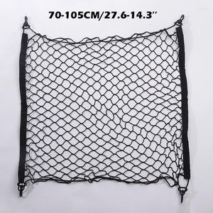 Bilarrangör 1st Trunk Net Bagage Storage Cargo Nylon Elastic Black Mesh 70x70cm för MPV Auto SUV Holder Accessories