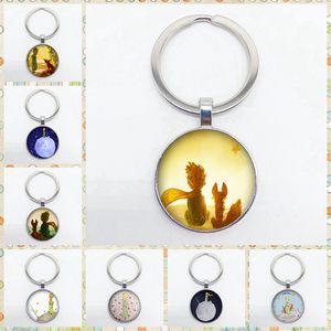 Cartoon Little Prince Princess Keychain Princes fofos com pendente de cristal de cristal Pingente de amizade Pingente