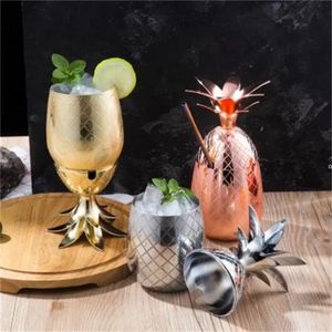 New 500ml Pineapple Cocktail Cup Moscow Mule Mugs Stainless Steel Wine Glass Cups Originality Metal Copper Cup Personality t102