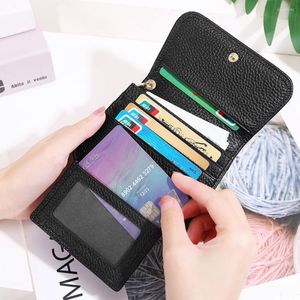 Wallets Waterproof Black Small Zipper Cute Leather Coin For Women Luxury Short Purse Card Money Bag Gift Ladies