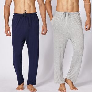 Calça de dormir masculina de tamanho masculino calças de sono de sono modal de mola primavera verão longa calças casuais casuais solteiras L-4xl