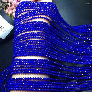 Łańcuchy niebieskie lapis lazuli okrągły faset 3 mm 15 