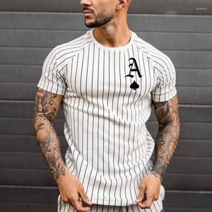 Men's T Shirts Shirt For Men Stripped Tshirt Summer Clothing Streetwear Round Neck Fashion Poker Print Short Sleeve T-shirts Tops