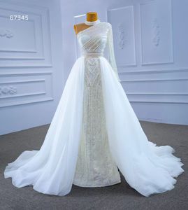 Luxury wedding dress princess one shoulder lace beaded SM67345