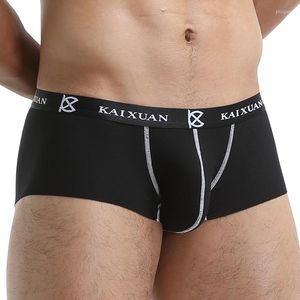 Underbyxor av hög kvalitet sömlösa silkemän underkläder andas bekväma bulge boxare shorts för män tillbehör s-xl