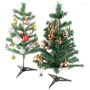 Noel dekorasyonları ağaç büyük pvc çam iğnesi yeşil yapay masaüstü masa süsleri yıl ev parti dekorasyonu