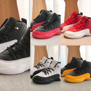 shoes kids basketball jumpman 12 12s Stealth Playoffs Royalty Taxi Utility Grind University Gold Black White Red Boy Girls Youth