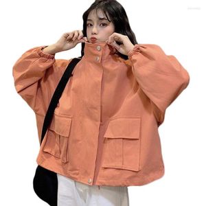 Kvinnors trenchrockar Kvinnor 2022 Spring Autumn Short Workwear Jacket Kvinnlig student Korean Löst stativ Collar Coat Womens Casual Parka