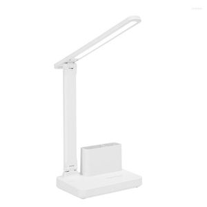 Bordslampor LED PEN HOLDER DESKLAMA STEPLESS Touch Diming Foldbar Reading Study Study Eye Protection Light Night Bedrum