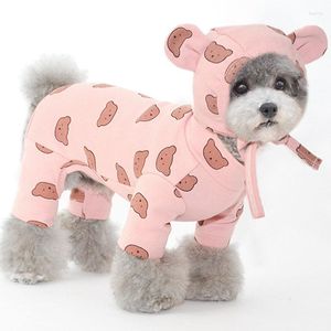 Hundebekleidung, Baumwolle, Haustierkleidung, Bärenmuster, Pyjama, Overall, 4 Beine, Mantel, O-Ausschnitt, T-Shirt, Sweatshirt, Overalls, Welpen, Katze, Trainingsanzüge