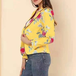 Women's Suits Women's Cropped Bolero Blazer Jacket Floral Printed Suit Shrug One Button Fitted