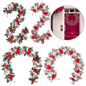 Dekorativa blommor Artificial Wedding Decor Thanksgiving Day Christmas Door Decoration Plants Faux Fruits Berry Vine Garland