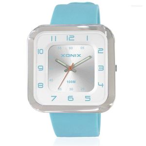 Orologi da polso GOLDEN Simple Fashion Candy Color Large Side Dish Donna Femmina Girl Waterproof 100m Swimming Diving Quartz Pointer Table RA