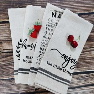 Teaware Sets 2pcspack Tea Towel Absorbent Cotton Kitchen Towel Eco Printed Napkin General Use Towels 45x65cm70cm 220930