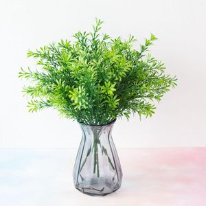 Decorative Flowers 7 Fork Artificial Plants Water Grass Rosemary Plant Wall Materials Simulation Flower Fern Evergreen Decoration