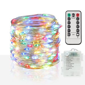 33ft 100LED Outdoor String Fairy Lights Battery Operated LED Twinkle Light Waterproof 8 Working Modes