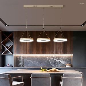 Pendelleuchten Loft 1/3 Licht Acryl Rod LED Hängelampe mit Ring Innenbeleuchtung Decke Kronleuchter Wohnzimmer Dekor Lichter