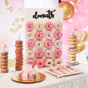 Party Decoration DIY Wooden Donut Wall Stand Rustic Wedding Table Decor Baby Showers Birthday Favor