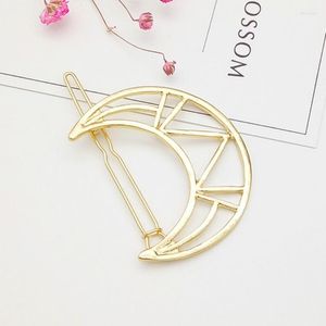 Hair Accessories 1pcs Golden Moon Pins Kid Girl Snap Clips Clip Color Metal Barrettes Baby Children Women Styling
