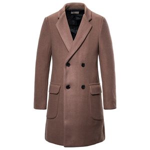 Misto lana da uomo Cappotto invernale in lana da uomo Cappotto lungo trench lungo doppiopetto Cappotto da uomo spesso in pisello Giacca di lana abrigo hombre 220930