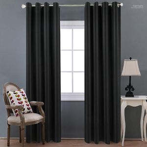 Curtain & Drapes Modern Blackout Curtains For Kitchen Bedroom Window Solid Color Living Room Custom Made Finished Blinds Tend