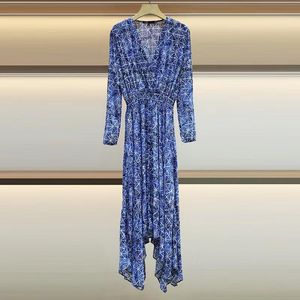 Dresses Popular Spring / Summer 2022 New Dress V-neck Print Irregular Elegant Fashion Dress Long Dress