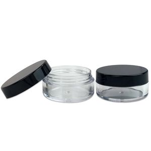 10 garrafas de grama 0,35 oz potadores de panela pl￡stica recipiente de acr￭lico redondo transparente para viagens de maquiagem de maquiagem de maquiagem Lip Balm Candy Herbs 10g 10ml
