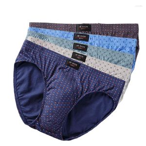 Underpants 3pcs Cotton Men Briefs Plus Size L-7XL Dot Print Mid-Waist Comfortable Pantis Underwear Male Breathable Sexy