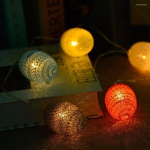 Strings 4.8M 30LED String Fairy Light Easter Egg Garlands Battery Powered Cotton Balls Birthday Wedding Xmas Decoration