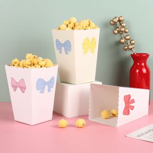 20 PCs Bogenknoten Druck Popcorn Box Gift Wrap Paper Boxen 4 Farbe gemischt 1223192