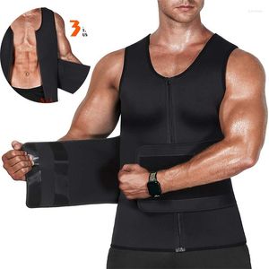 Men's Body Shapers Seamless Men Shaper Vest Waist Trainer Double Belt Sweat Corset Top Fitness Zipper Slimming Abdomen Shapewear