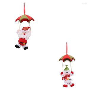 Juldekorationer fallskärmshoppning Santa Claus Doll Home Mall Store Hängande prydnadsfarkantgåvor