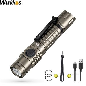 Flashlights Torches Wurkkos FC12 Rechargeable Torches Tactical Flashlights LED 18650 SFT40 2000lm ATR Power Indicator USB-C IPX8 EDC Camp Lighting 220930