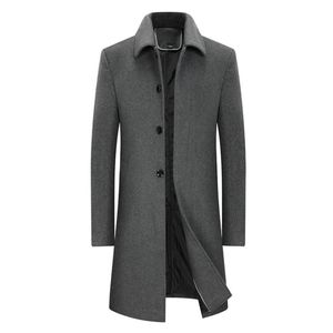 L￣ de l￣ masculina Moda Menina Blends de l￣ Coat Business Business Trench Long Casal Mens Lazer sobretudo Jaquetas de l￣ ￠ prova de vento de inverno 220930