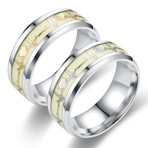 Nb5c Q29q Band Rings 8mm Stainless Steel Luminous Ring Designer Gold Plated Mens Luxury Engagement Earings Wedding Nail Earing Men Hoop Earrings Silver Pearl Clover