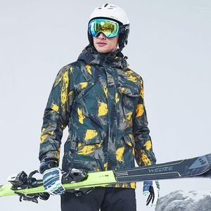 Jackets de esqui Tops de inverno Roupa de esqui masculina espessada Snowboard de snowboard à prova d'água à prova d'água