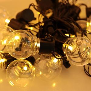 Strängar 1 Set 6m 20LEDS GLOBE LED String Lights Balls Fairy Light Backyard Patio Dekorativ Garland Bröllop utomhus