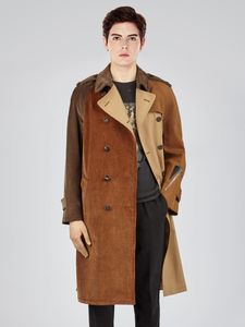 Jaquetas masculinas Long Windbreaker Man Beda Double Brown Trench Coat Autumu e Winter Outdoor Proof Moda