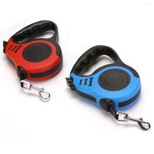 Dog Collars 3M Retractable Leash Lightweight Portable Durable Walking With Non-Slip Grip Strong Polyester Tape Lock And