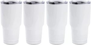 Bicchieri per sublimazione Bicchieri per auto da viaggio per caffè in acciaio inossidabile bianco da 30 OZ con coperchio Tazze per sublimazione Tazze b103