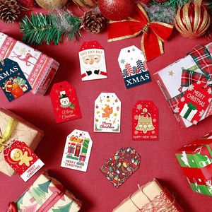 Kerstdecoraties Santa Claus Paper kaart Diy Crafts Wedding Party Supplies Kraft Gift Tag Wikkel Hanging Lab