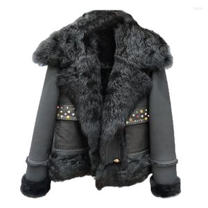 Women's Fur Women's & Faux 2022 Female Coats Winter Sheepskin Thicker Warm Real Sheep Leather Jackets Natural Collar