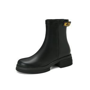 Vinter Ankelstövlar Mid-Calf Women Designer Round Toe Low Hool