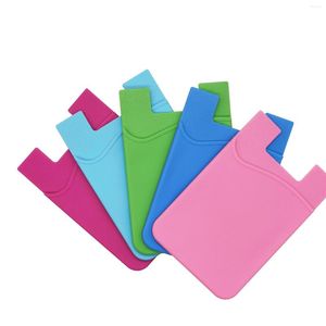 Depolama torbaları 2pcs Silikon Cep Telefonu Arka Cep 10 Renkli Kadın Erkekler Kart Vaka Yumuşak Elastik Slip Slip Hücre Yapıştırıcı Tutucu