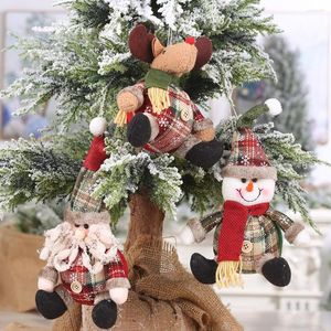 Decorazioni natalizie 2022 Giocattolo per bambole Babbo Natale Pupazzo di neve Alci Ornamenti per l'albero per la decorazione della festa in casa Navidad