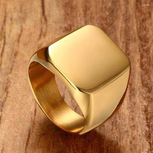 Gli anelli per matrimoni arrivano 316L in acciaio inossidabile in acciaio oro da uomo quadrati maschili womens unisexs taglia ciclista 7-12 gioielli di moda regalo natalizi