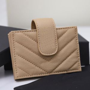 Envelope Wallet Multi-folded Wallets Grain Calfskin Leather Pouch Fashion Metal Letter Quilted Handbag Purse Magnetic Snap Coin Purses Card Slot Holder Hand Bags