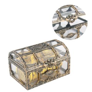 Caixa de armazenamento de tesouro de tesouro de pirata transparente vintage suprimentos de doces de doces para jóias de jóias gemas de bugigina de bugiganga brincos do organizador de brincadeiras ouvido